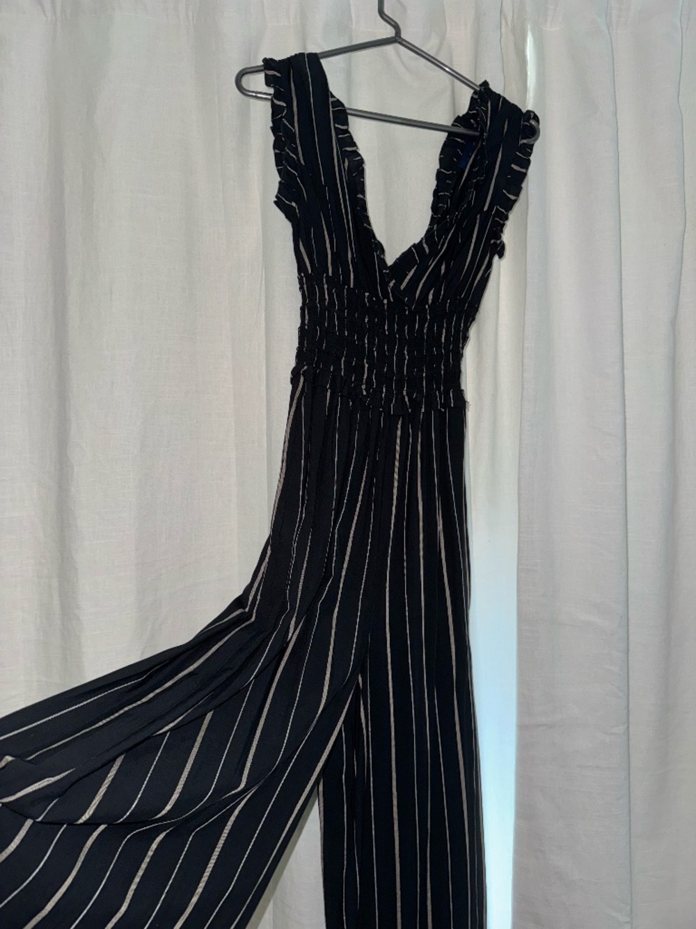 Blue Rain Striped Black Jumpsuit
